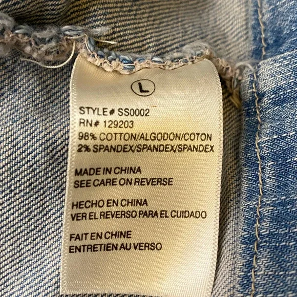 RTB Real Tough B itch Denim Jacket LARGE Biker Babe Blue Jean Embroidered Bling - Picture 4 of 12